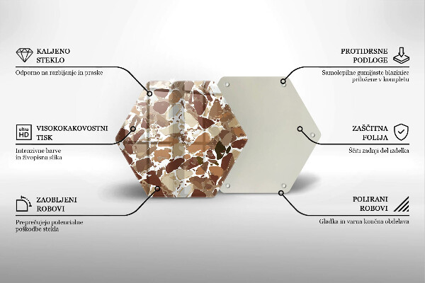 Tocător sticlă Pete decorative de piatră