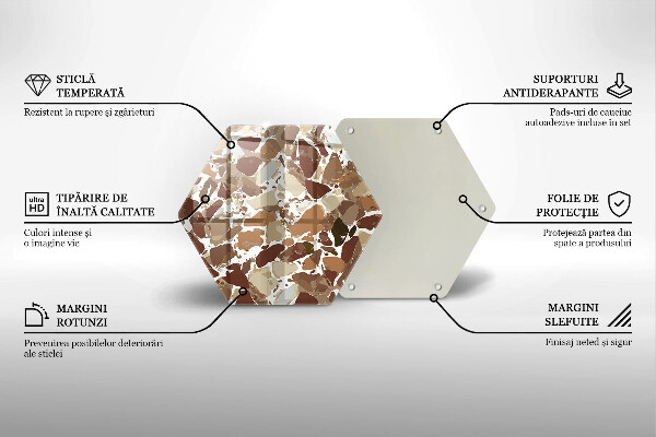 Tocător sticlă Pete decorative de piatră