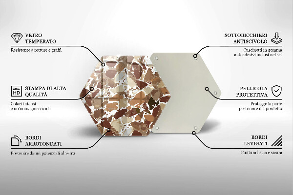 Tocător sticlă Pete decorative de piatră