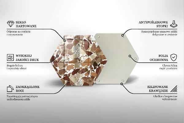 Tocător sticlă Pete decorative de piatră