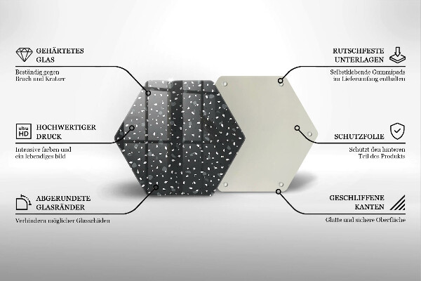 Tocător din sticlă Piatra decorativa