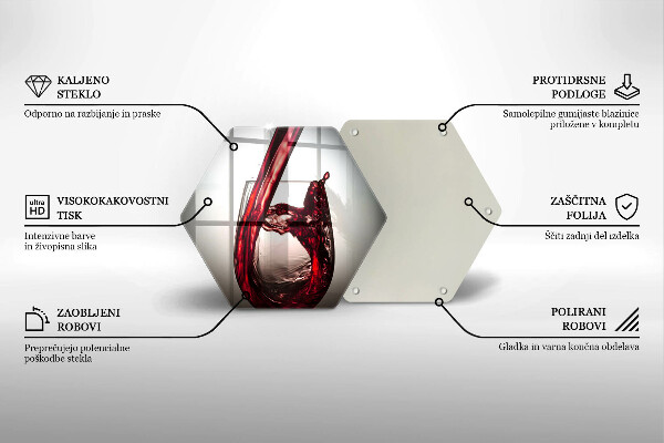 Tocător de bucătărie Pahar și vin roșu
