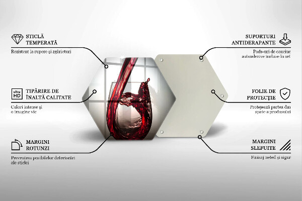 Tocător de bucătărie Pahar și vin roșu
