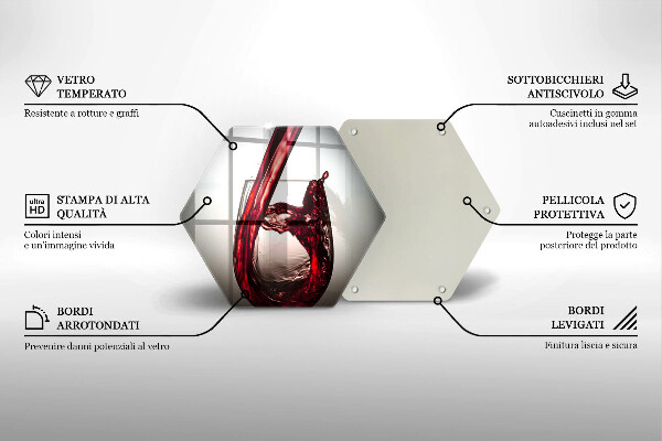 Tocător de bucătărie Pahar și vin roșu
