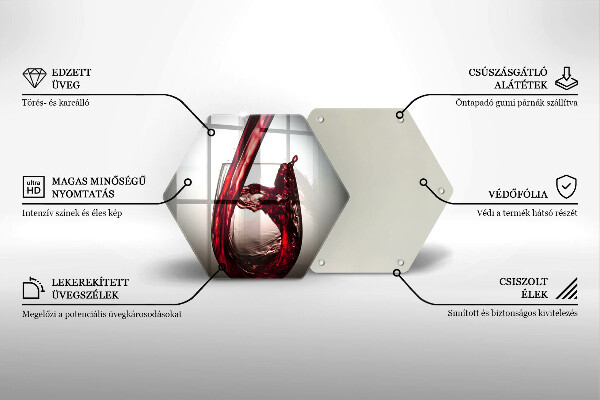 Tocător de bucătărie Pahar și vin roșu