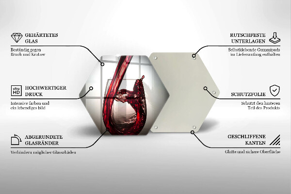 Tocător de bucătărie Pahar și vin roșu