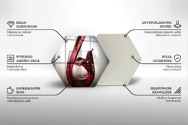 Tocător de bucătărie Pahar și vin roșu