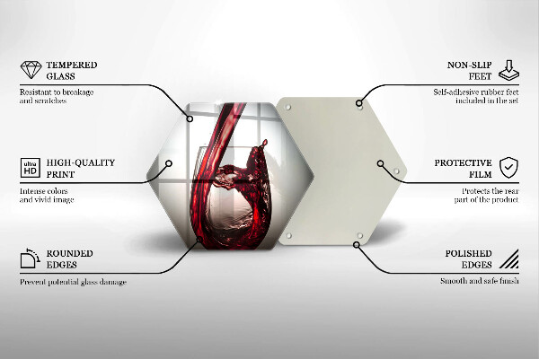 Tocător de bucătărie Pahar și vin roșu