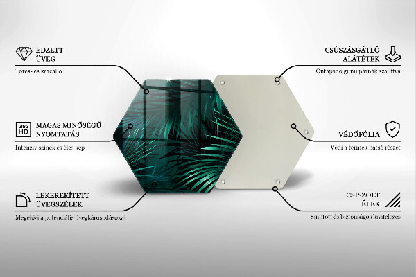 Tocător sticlă Frunze sălbatice ale junglei