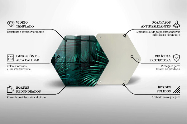 Tocător sticlă Frunze sălbatice ale junglei