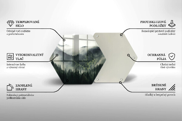 Tocător sticlă Peisaj de pădure și ceață