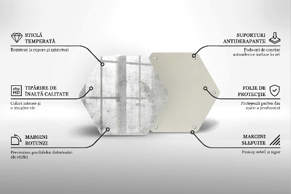 Tocător sticlă Textura de beton