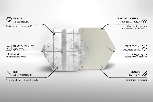 Tocător sticlă Textura de beton