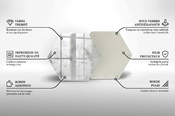 Tocător sticlă Textura de beton