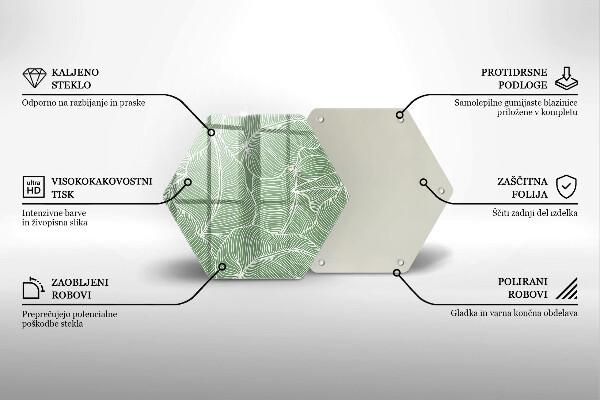 Tocător sticlă Frunze liniare