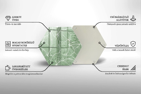 Tocător sticlă Frunze liniare