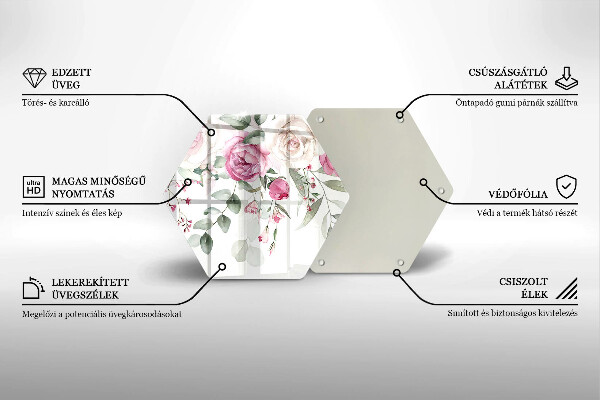 Tocător sticlă Trandafiri acuarela