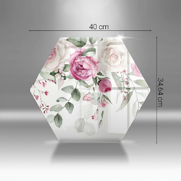 Tocător sticlă Trandafiri acuarela