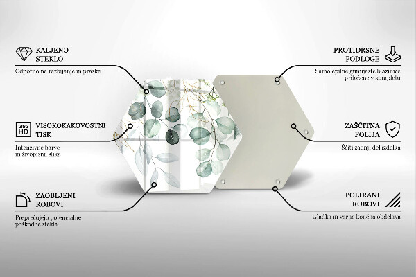 Tocător sticlă Plante pictate