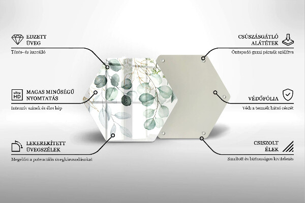 Tocător sticlă Plante pictate