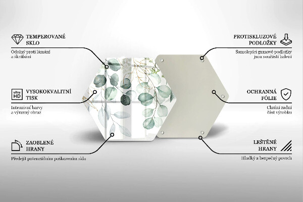 Tocător sticlă Plante pictate