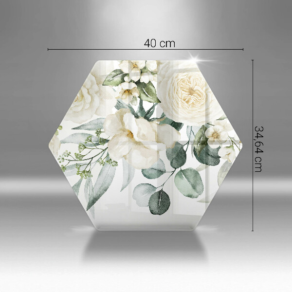 Tocător sticlă Acuarelă flori