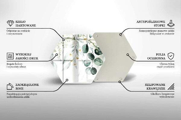 Tocător sticlă Plante acuarela