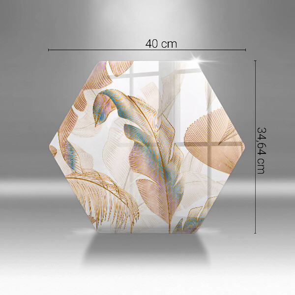 Tocător sticlă Pene și frunze Boho