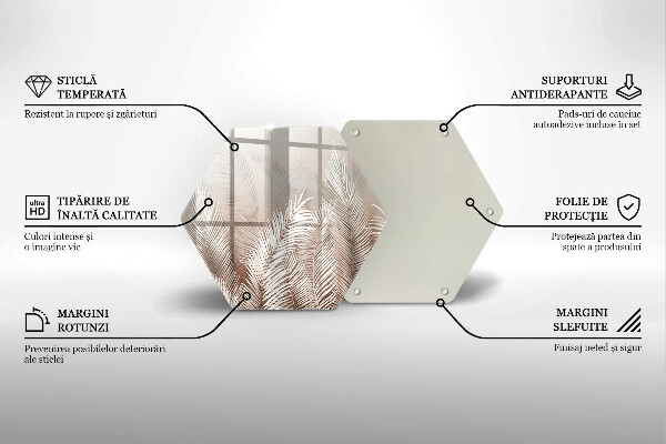 Tocător sticlă Frunze de vegetație boho