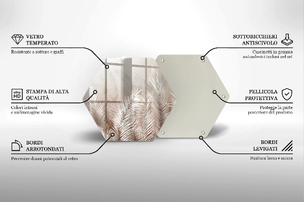 Tocător sticlă Frunze de vegetație boho