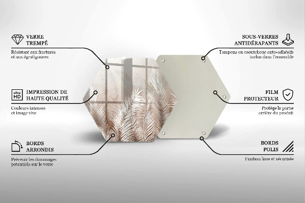 Tocător sticlă Frunze de vegetație boho