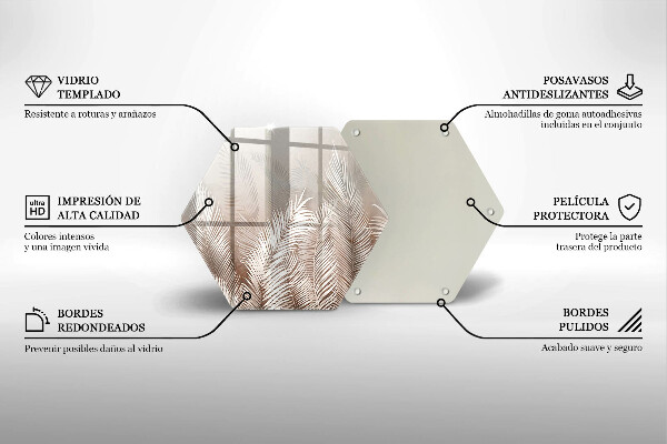 Tocător sticlă Frunze de vegetație boho