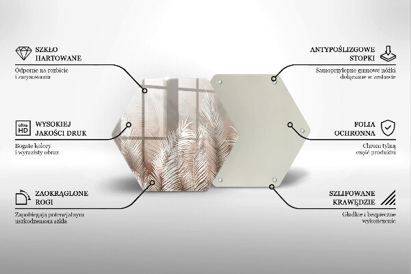 Tocător sticlă Frunze de vegetație boho