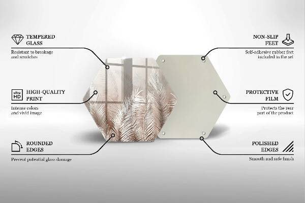 Tocător sticlă Frunze de vegetație boho