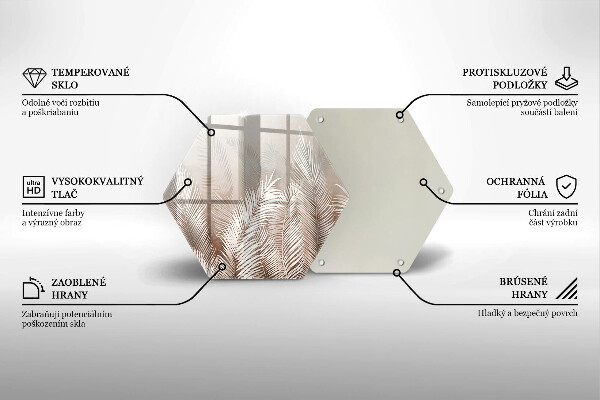 Tocător sticlă Frunze de vegetație boho