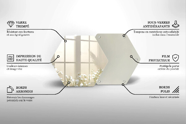 Tocător sticlă Flori boho din ipsos