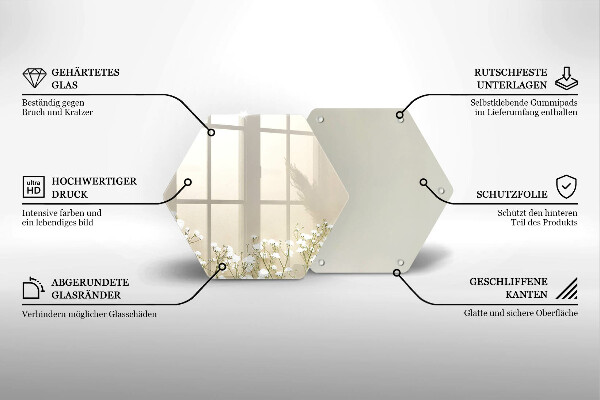 Tocător sticlă Flori boho din ipsos