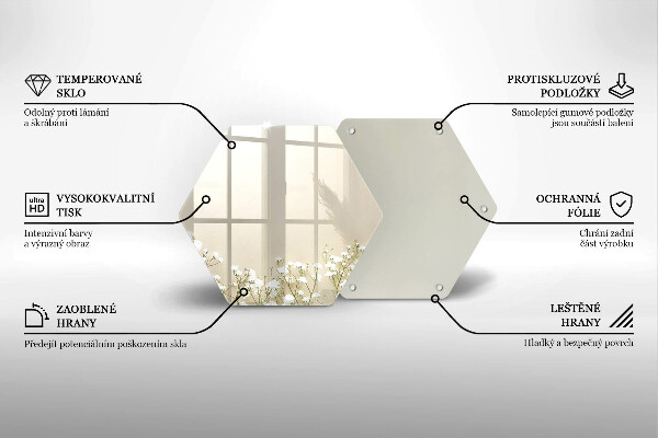 Tocător sticlă Flori boho din ipsos