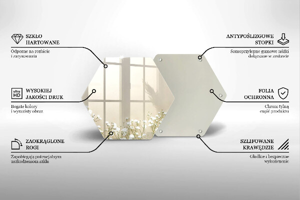 Tocător sticlă Flori boho din ipsos