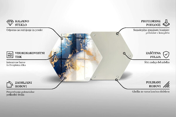 Tocător sticlă Abstracție cu albastru