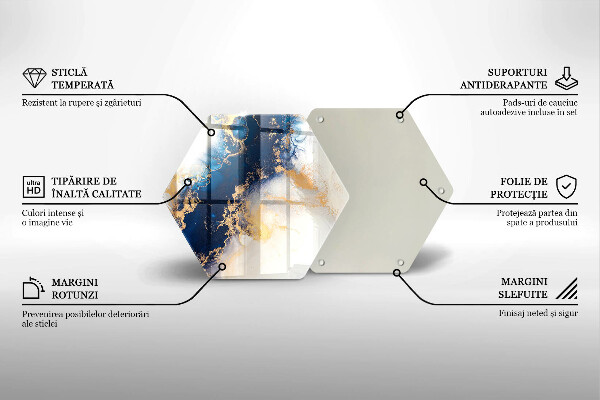 Tocător sticlă Abstracție cu albastru
