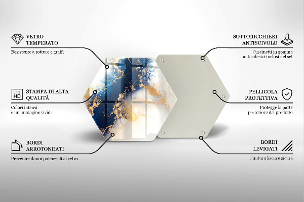 Tocător sticlă Abstracție cu albastru