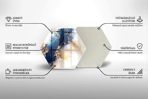 Tocător sticlă Abstracție cu albastru