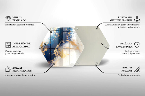Tocător sticlă Abstracție cu albastru