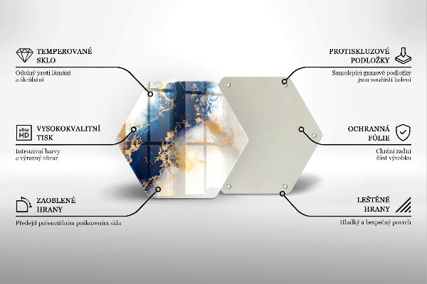 Tocător sticlă Abstracție cu albastru