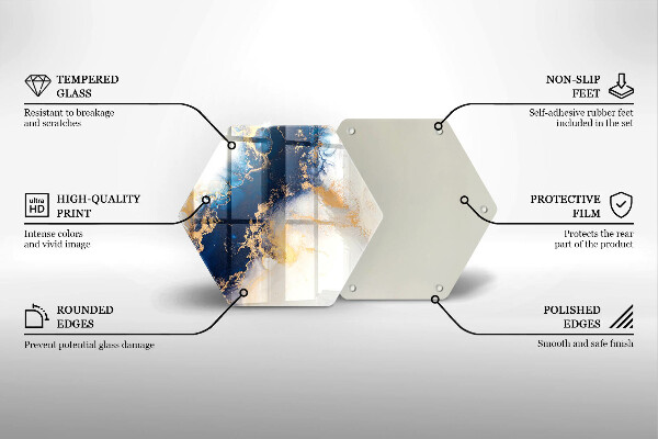 Tocător sticlă Abstracție cu albastru