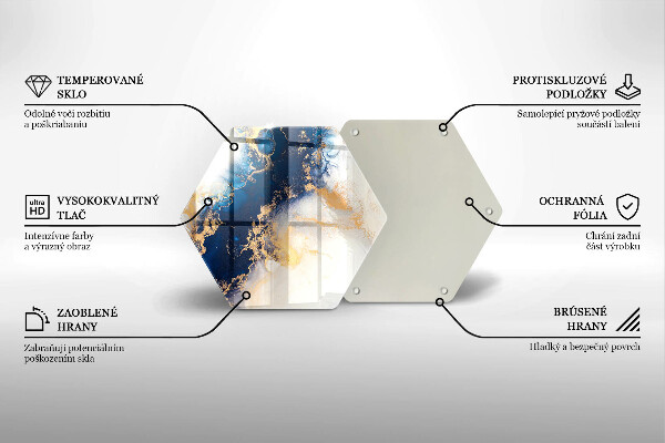 Tocător sticlă Abstracție cu albastru