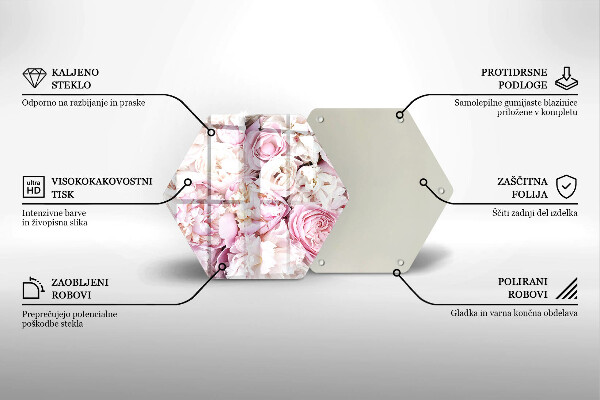 Tocător sticlă Buchet de bujor