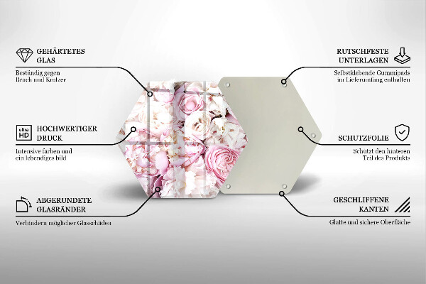 Tocător sticlă Buchet de bujor