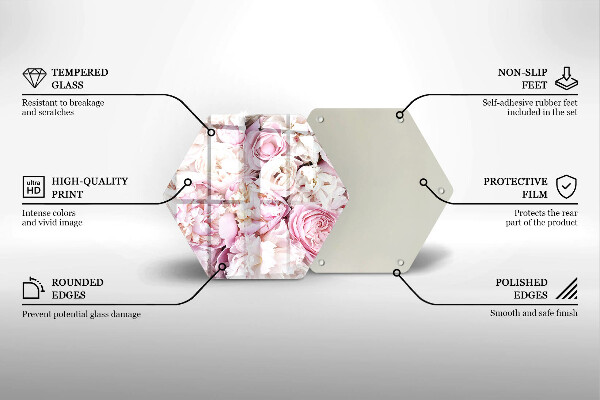 Tocător sticlă Buchet de bujor